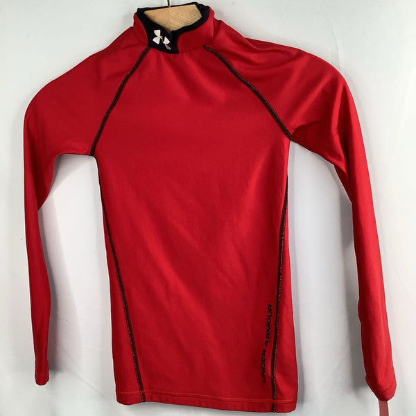 Size 8: Under Armour Red/Black Trim Base Layer Shirt