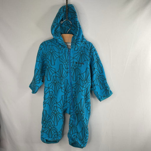 Size 6m: Columbia Blue/Grey Geometric Print Fleece Bunting REDUCED