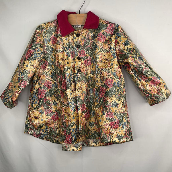 Size 18-24m: Boudoir Bebe Yellow/Colorful Floral Tapestry Rain Shell