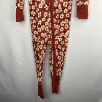 Size 18-24m: Little Sleepies Brown/White Yellow Floral Bamboo 1pc Zip-Up PJs