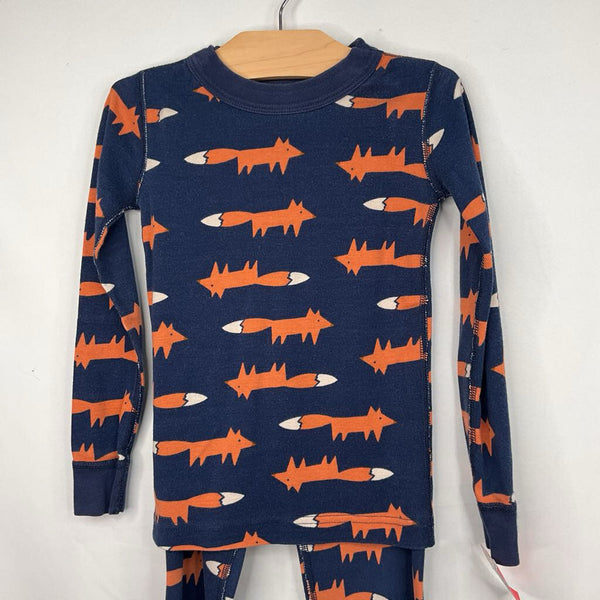 Size 5 (110): Hanna Andersson Navy/Orange Foxes Organic Cotton 2pc PJs