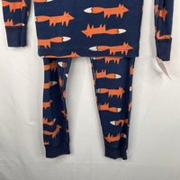 Size 5 (110): Hanna Andersson Navy/Orange Foxes Organic Cotton 2pc PJs