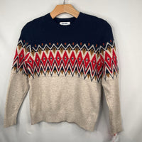 Size 8: Old Navy Navy/Beige/Red Diamonds Sweater