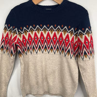 Size 8: Old Navy Navy/Beige/Red Diamonds Sweater