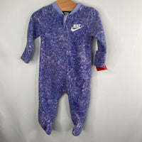 Size 3m: Nike Purple Print Fleece Zip-Up Footy PJs