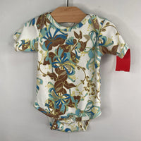 Size 3-6m: Kate Quinn White/Brown/Blue Floral Onesie