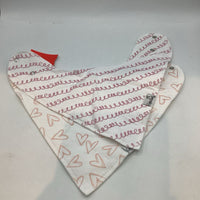 2pc White/Pink Print Bandana Bibs