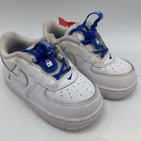 Size 6: Nike White/Blue Trim Toggle Sneakers