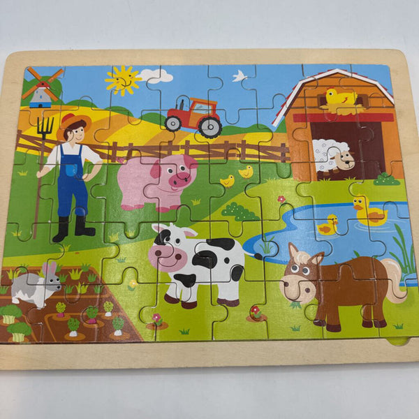 Lelin 40pc Farm Animals Wooden Jigsaw Puzzle