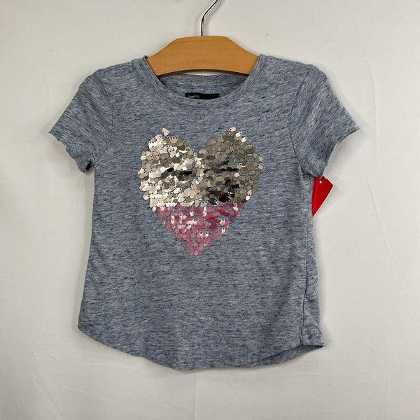 Size 4-5: Gap Blue/Silver/Pink Sequin Heart T-Shirt