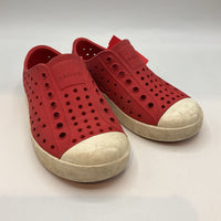 Size 10: Native Red/White Perforated Slip-On Shoes