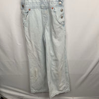 Size 8: Zara Light Wash Blue/White Striped Denim Overalls REDUCED