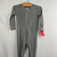 Size 18-24m (80): Hanna Andersson Grey Organic Cotton 1pc Zip-Up Footy PJs