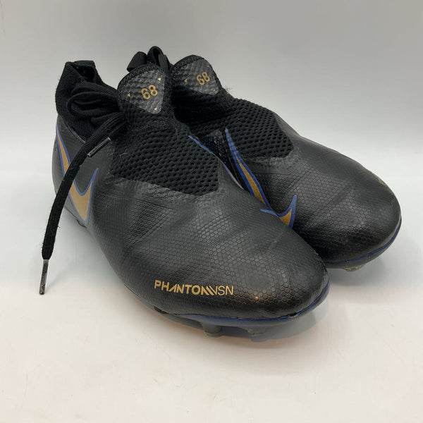 Size 4Y: Nike Black/Gold/Blue Lace-Up Cleats