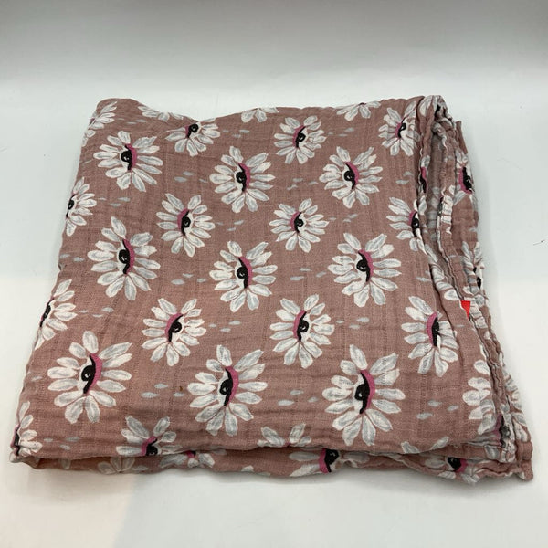 Purple/Multicolor Floral Eye Muslin Swaddle Blanket