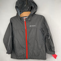 Size 3: Columbia Grey/Red Trim Rain Coat