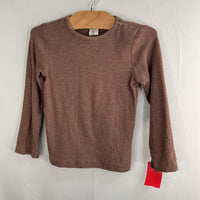 Size 3-4: H&M Brown Ribbed Long Sleeve Shirt