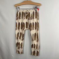 Size 3: Kate Quinn Creme/Brown Feathers Cozy Pants