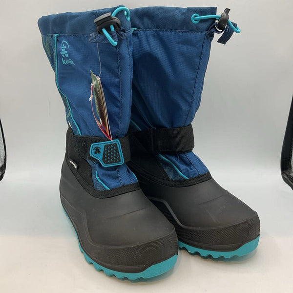 Size 4Y: Kamik Blue/Black Toggle Snow Boots NEW w/ Tags