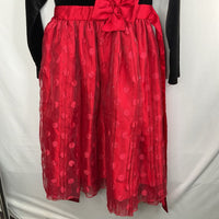 Size 8: Jona Michelle Black/Red Dots Tulle/Velour Fancy Dress