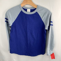 Size 8 (130): Hanna Andersson Two Tone Blue Long Sleeve Shirt