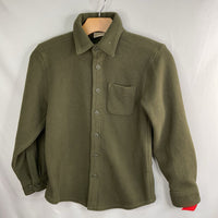 Size 8: LLBean Green Fleece Button-Up Shirt