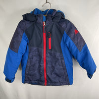 Size 3: Snozu Blue/Red Trim Fleece Lined Poly Fill Coat