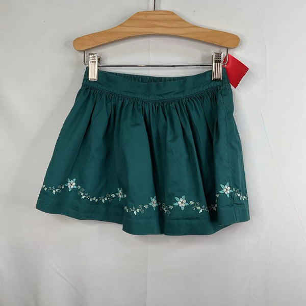 Size 3: Janie and Jack Green/White Floral Embroidered Skirt