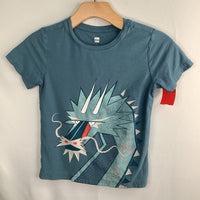 Size 7: Tea Blue/Red/Grey Dragon T-Shirt