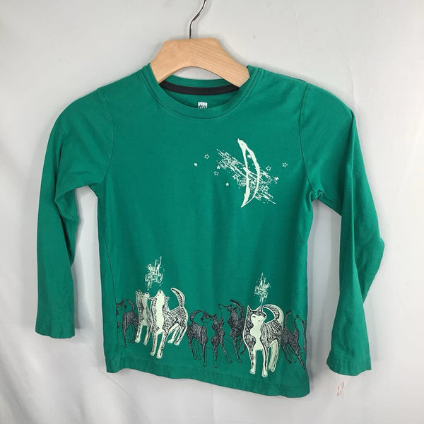 Size 7: Tea Green/White/Grey Howling Wolves Long Sleeve Shirt