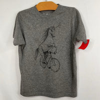 Size 6: Dark Cycle Grey Cycling Unicorn T-Shirt