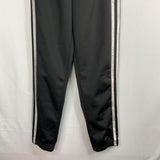 Size 7-8: Adidas Black/Metallic Side Stripe Track Pants