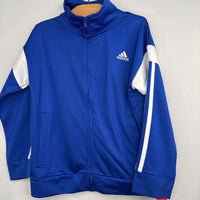 Size 6: Adidas Blue/White Side Stripe Track Jacket