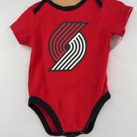 Size 3-6m: NBA Red/Black Trailblazers Logo Onesie