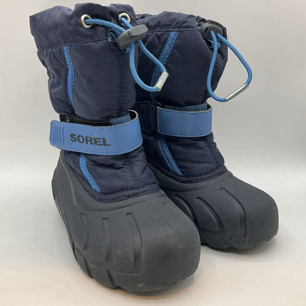 Size 12: Sorel Blue/Grey Velcro/Toggle Snow Boots