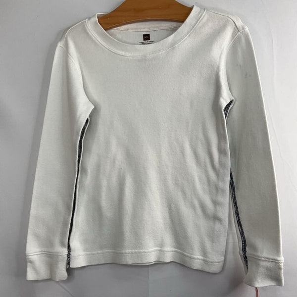 Size 6: Tea White/Navy Stitching Long Sleeve Shirt