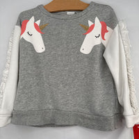 Size 4: Gap Grey/White/Pink Unicorn Sweatshirt