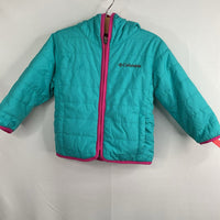 Size 12-18m: Columbia Blue/Pink Ski Dinos Double Trouble Reversible Coat