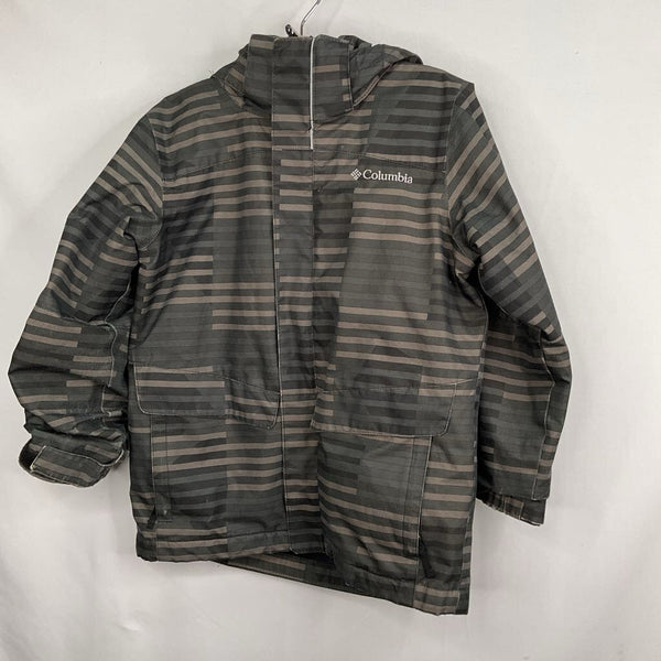 Size 6-7: Columbia Black/Grey Striped Inter-Change Coat Shell REDUCED