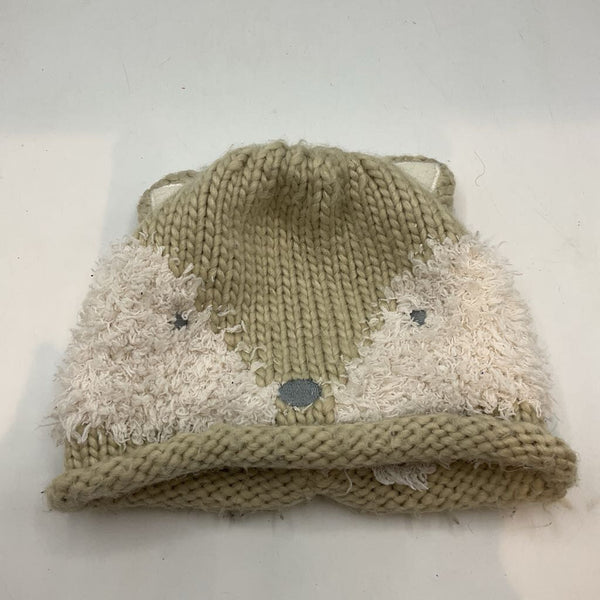 Size OS: Grey/White Fox Knit Beanie