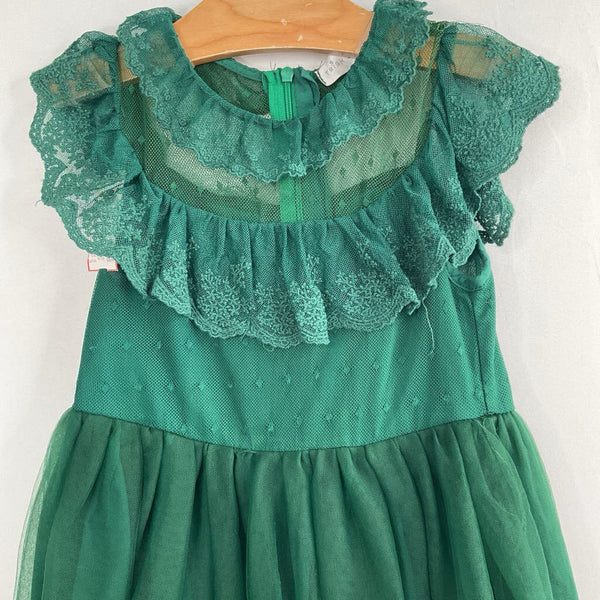 Size 6-7: Trish Scully Green Floral Lace/Tulle Fancy Dress