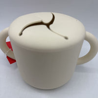 Mushie White Silicone Snack Cup