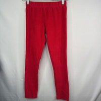 Size 8 (130): Hanna Andersson Red Ribbed Velour Leggings