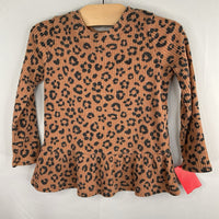 Size 3: Cat & Jack Brown/Black Leopard Print Ribbed Long Sleeve Top