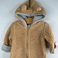 Size 3m: Nordstrom Brown Teddy Ear Fleece Bunting