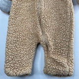 Size 3m: Nordstrom Brown Teddy Ear Fleece Bunting