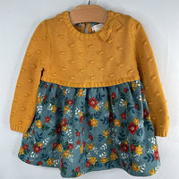 Size 6-9m: Rachel Ashwell Yellow/Blue/Red Floral Long Sleeve Dress