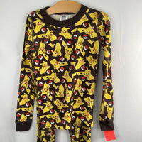 Size 6-7 (120): Hanna Andersson Grey/Yellow Pokemon Organic Cotton 2pc PJs