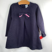 Size 5: Bella Bliss Navy Bow Accent Long Sleeve Dress