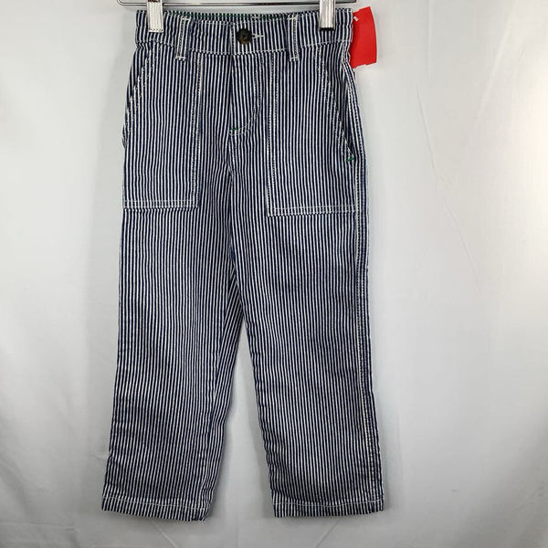 Size 4: Boden Blue/White Striped Adjustable Denim Pants